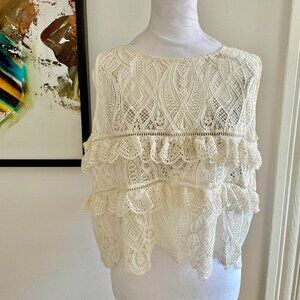 Zara / Crochet lace ruffle top / XL